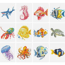Load image into Gallery viewer, 12pcs Mini Diamond Painting Set - Full Round - marine life (15*18CM)
