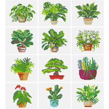 Load image into Gallery viewer, 12pcs Mini Diamond Painting Set - Full Round - potted plants (15*18CM)
