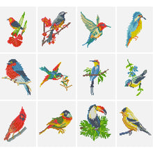 Load image into Gallery viewer, 12pcs Mini Diamond Painting Set - Full Round - bird (15*18CM)
