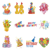 Load image into Gallery viewer, 12pcs Mini Diamond Painting Set - Full Round - 18th birthday (15*18CM)
