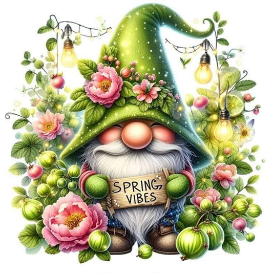 Diamond Painting - Full Round - Spring gnome (30*30CM)