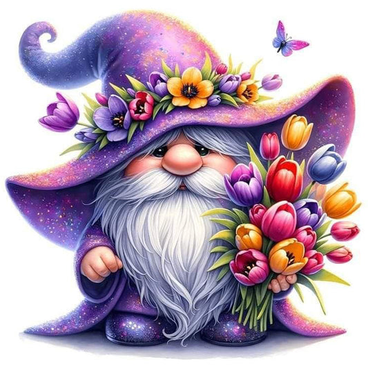 Diamond Painting - Full Round - Tulip and gnome (30*30CM)