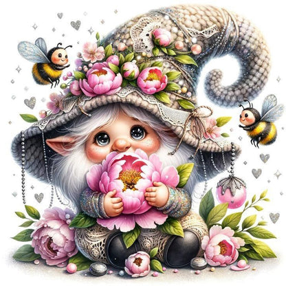 Diamond Painting - Full Round - Spring gnome (30*30CM)