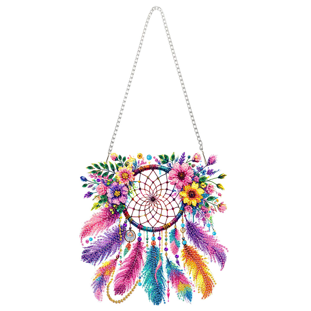 Acrylic Special Shape Flowers Dreamcatcher Diamond Painting Hanging Ornaments