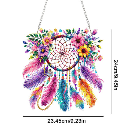 Acrylic Special Shape Flowers Dreamcatcher Diamond Painting Hanging Ornaments