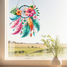 Load image into Gallery viewer, Acrylic Special Shape Flowers Dreamcatcher Diamond Painting Hanging Ornaments
