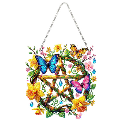 Acrylic Special Shape Pentacle Garland Diamond Painting Hanging Ornaments