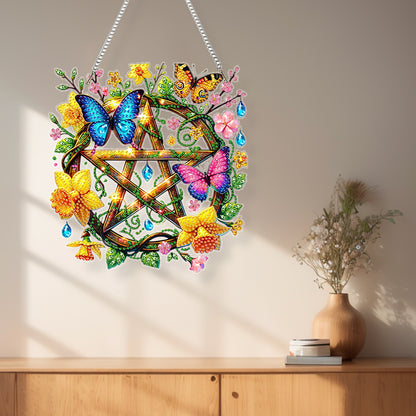 Acrylic Special Shape Pentacle Garland Diamond Painting Hanging Ornaments