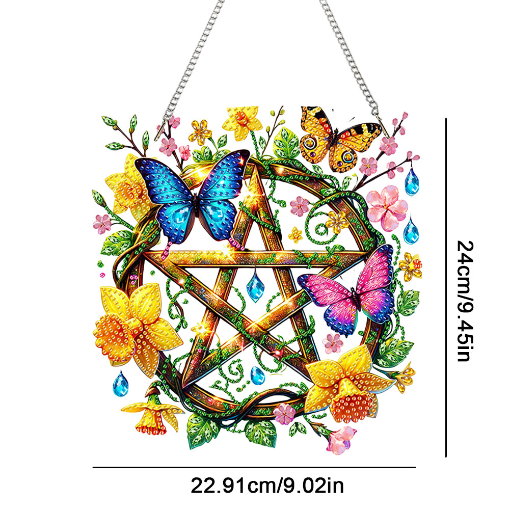 Acrylic Special Shape Pentacle Garland Diamond Painting Hanging Ornaments