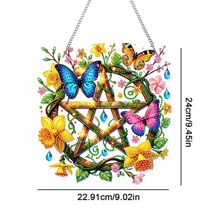 Acrylic Special Shape Pentacle Garland Diamond Painting Hanging Ornaments