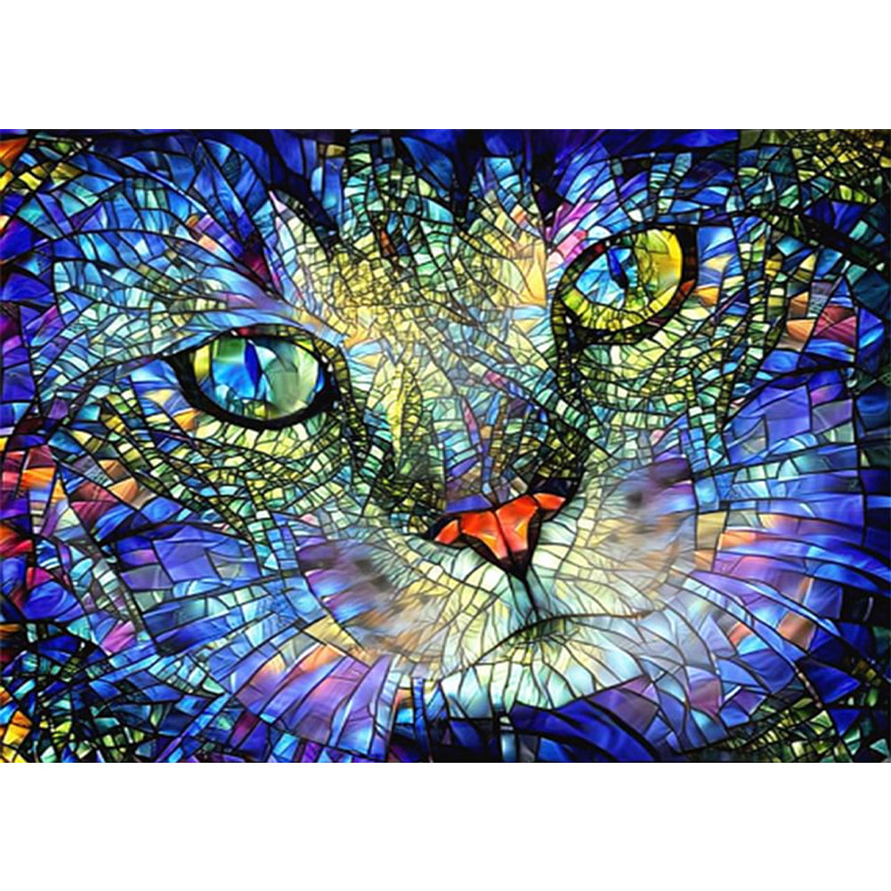 Diamond Painting - Full Square - Kitten glass art (70*50CM)