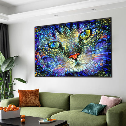 Diamond Painting - Full Square - Kitten glass art (70*50CM)