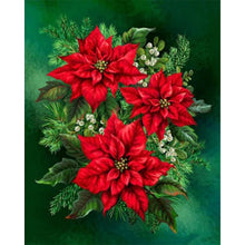 Load image into Gallery viewer, Diamond Painting - Full Square - Green leaves and red flowers (40*50CM)
