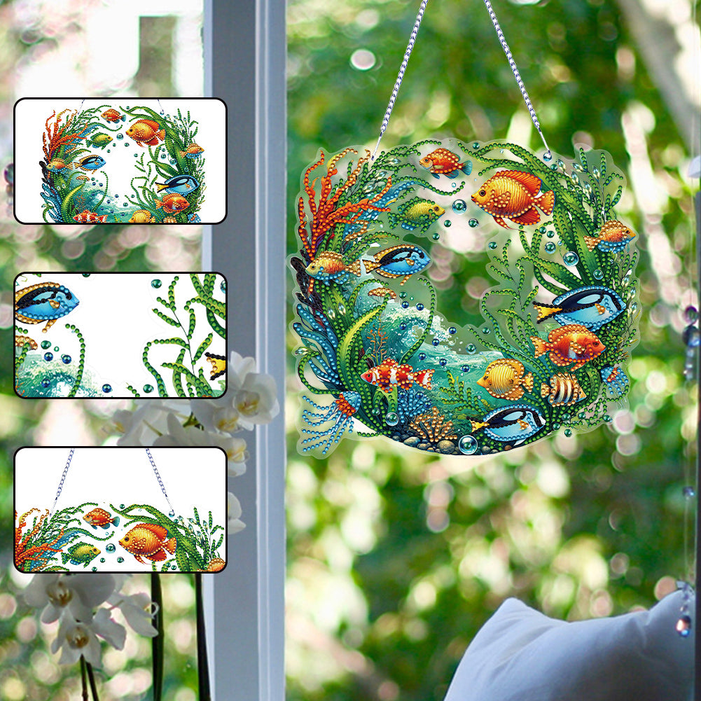 Clownfish Sea World Garland 5D DIY Diamond Painting Dots Pendant for Wall Window
