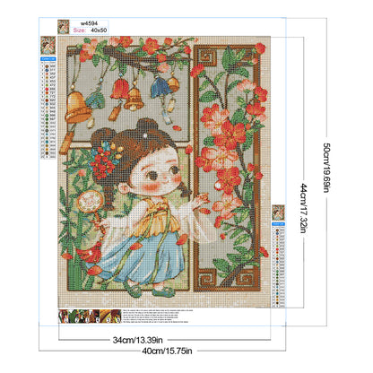 Diamond Painting - Full Round - Ancient cartoon girl (40*50CM)