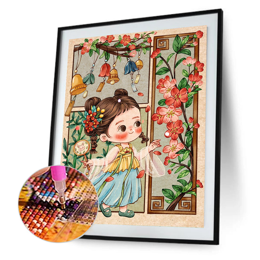 Diamond Painting - Full Round - Ancient cartoon girl (40*50CM)