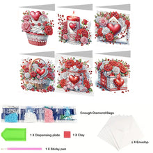 Load image into Gallery viewer, 6Pcs Birthday Wishes Rhinestone Painting Card Kit Diamond Painting Greeting Card
