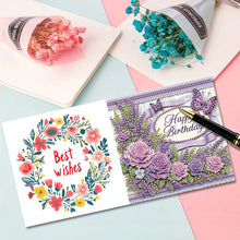 Load image into Gallery viewer, 6Pcs Birthday Wishes Rhinestone Painting Card Kit Diamond Painting Greeting Card
