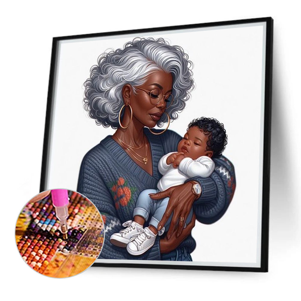 Diamond Painting - Full Round - mother and baby (40*40CM)