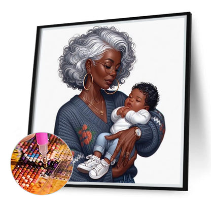 Diamond Painting - Full Round - mother and baby (40*40CM)