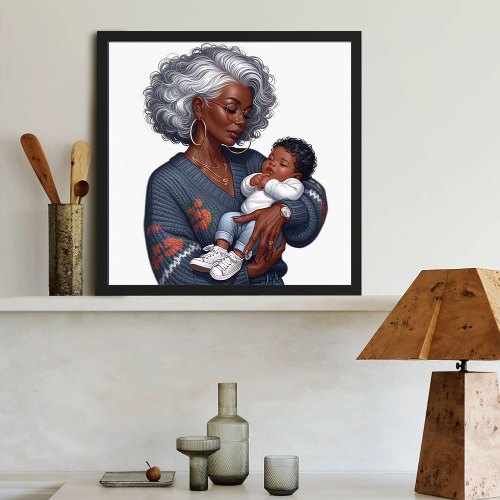 Diamond Painting - Full Round - mother and baby (40*40CM)