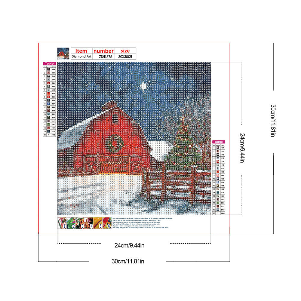 Diamond Painting - Full Round - Snowy house (30*30CM)