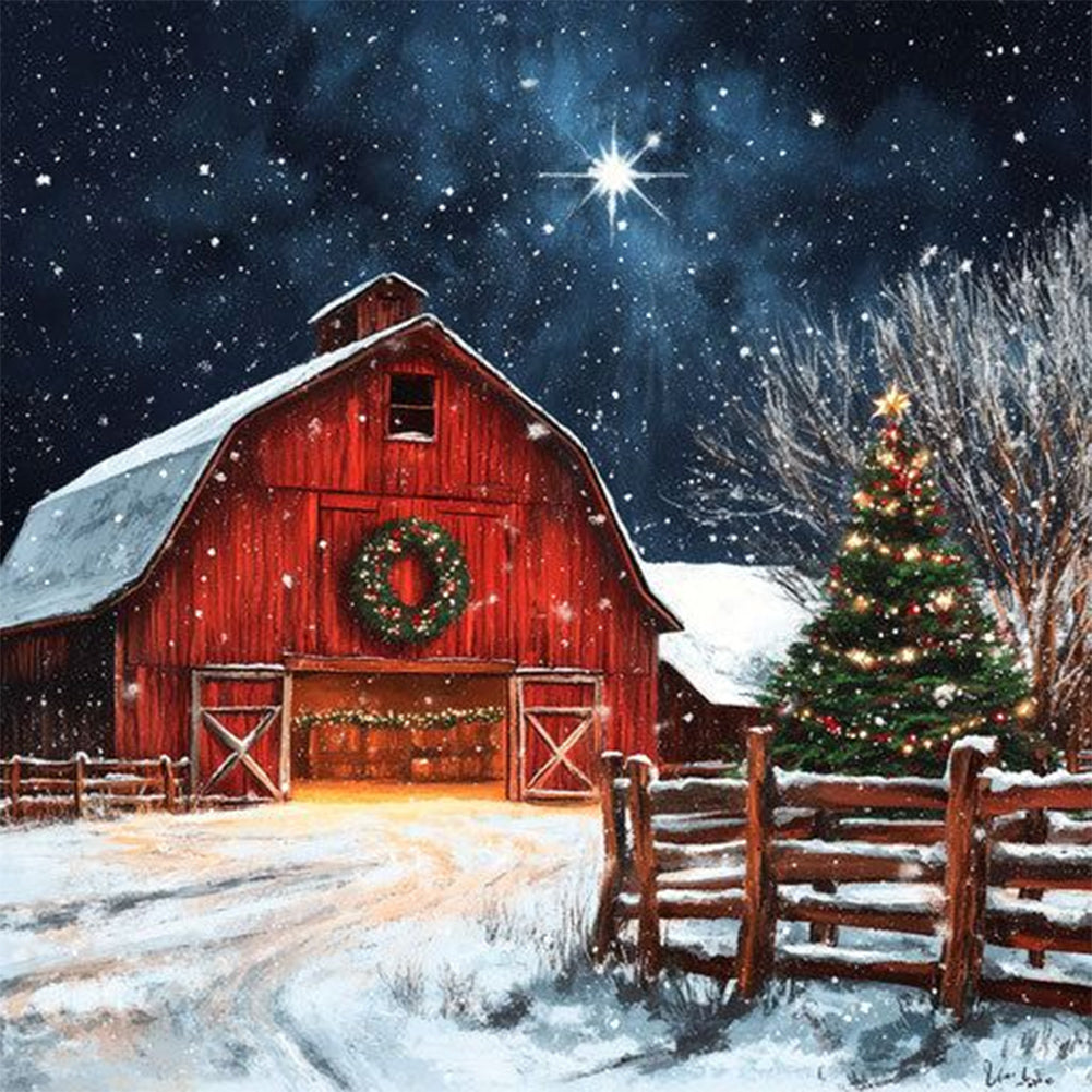 Diamond Painting - Full Round - Snowy house (30*30CM)