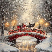 Load image into Gallery viewer, Diamond Painting - Full Round - Snowy bridge (30*30CM)
