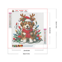 Load image into Gallery viewer, Diamond Painting - Full Round - Santa hat puppy (30*30CM)
