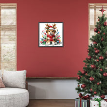 Load image into Gallery viewer, Diamond Painting - Full Round - Santa hat puppy (30*30CM)
