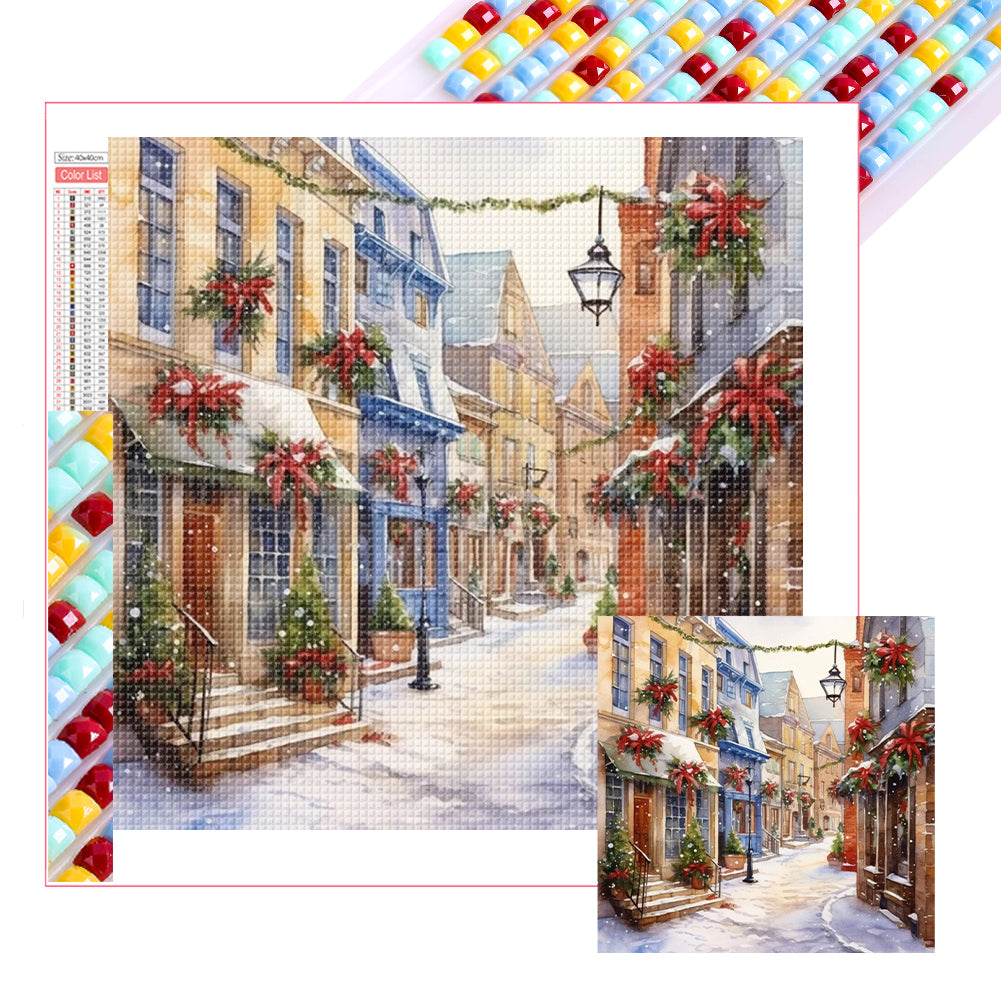 Diamond Painting - Full Square - Christmas Street Scene (40*40CM)