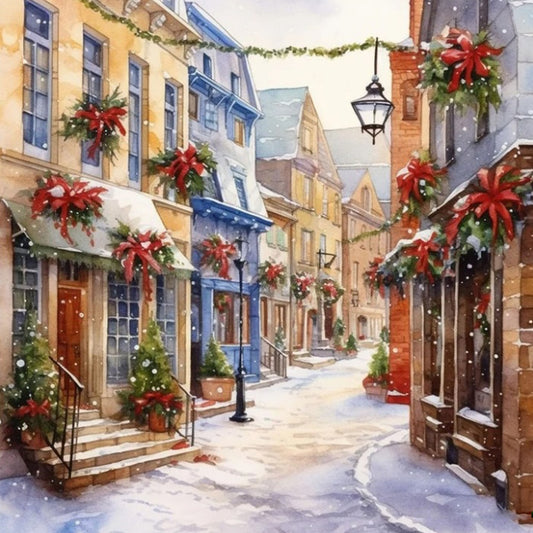 Diamond Painting - Full Square - Christmas Street Scene (40*40CM)