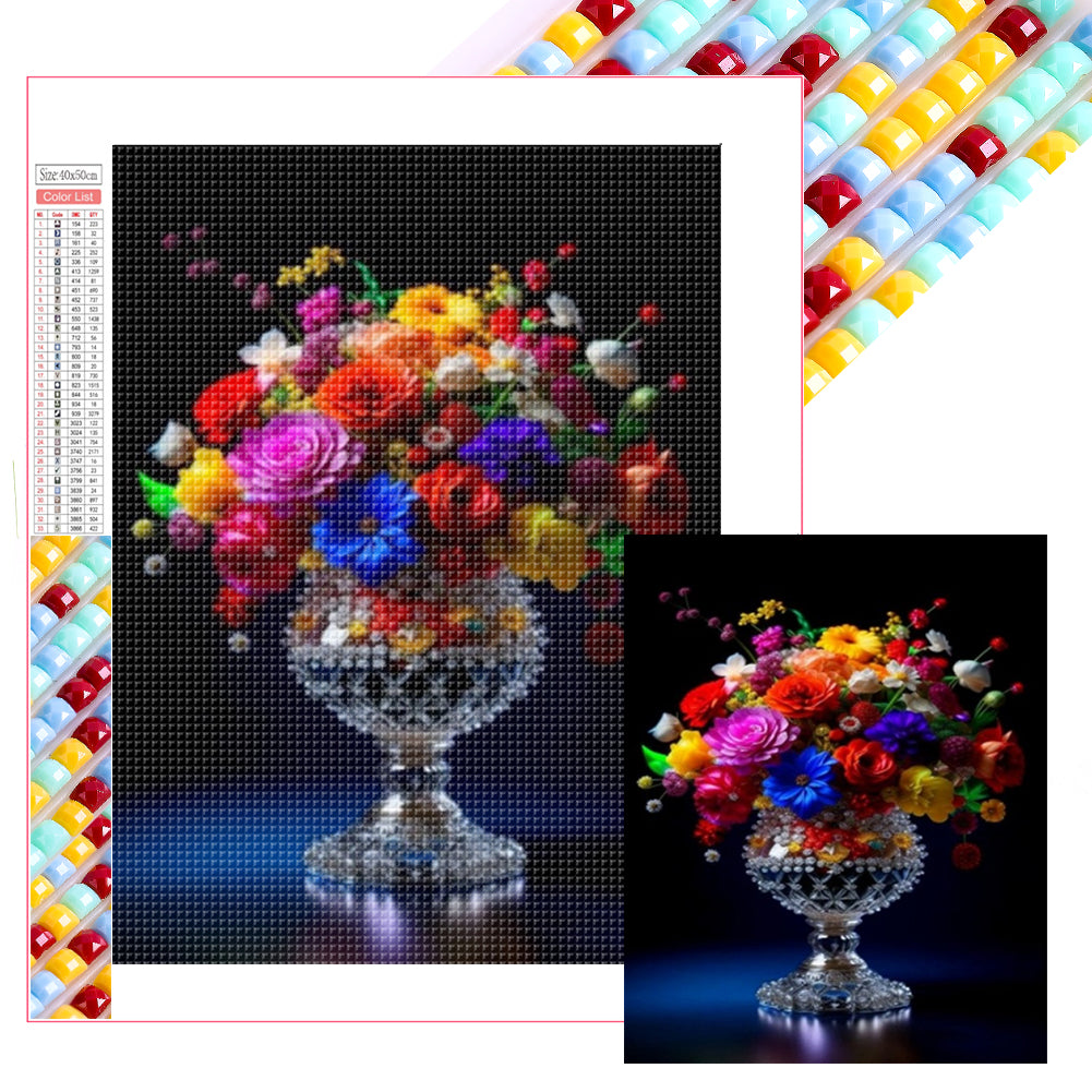 Diamond Painting - Full Square - Glass Flowers (40*50CM)