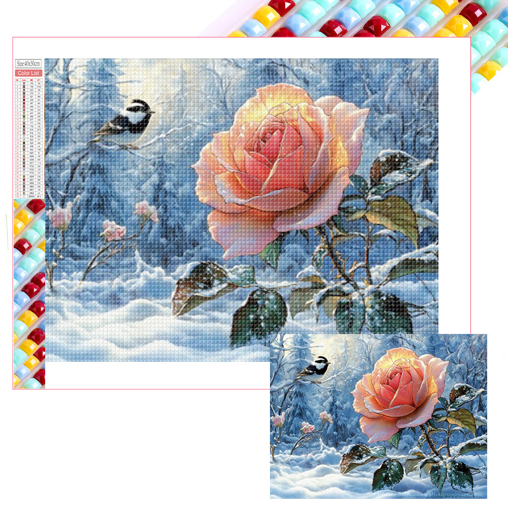 Diamond Painting - Full Square - Snow rose (40*30CM)