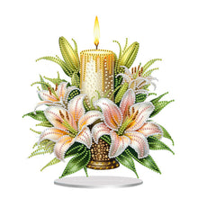 Load image into Gallery viewer, Acrylic Special Shape Lily Candle Desktop Diamond Art Kits for Home Office Decor
