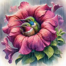 Load image into Gallery viewer, Diamond Painting - Full Round - Blooming hummingbird (30*30CM)
