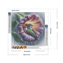 Load image into Gallery viewer, Diamond Painting - Full Round - Blooming hummingbird (30*30CM)
