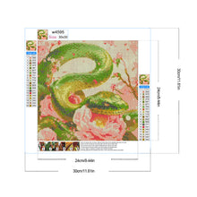 Load image into Gallery viewer, Diamond Painting - Full Round - Green Bamboo Snake Peony Flower (30*30CM)
