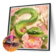 Load image into Gallery viewer, Diamond Painting - Full Round - Green Bamboo Snake Peony Flower (30*30CM)
