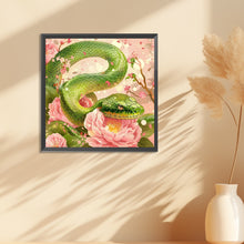 Load image into Gallery viewer, Diamond Painting - Full Round - Green Bamboo Snake Peony Flower (30*30CM)
