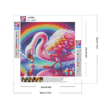 Load image into Gallery viewer, Diamond Painting - Full Round - Crystal rainbow pink swan (30*30CM)
