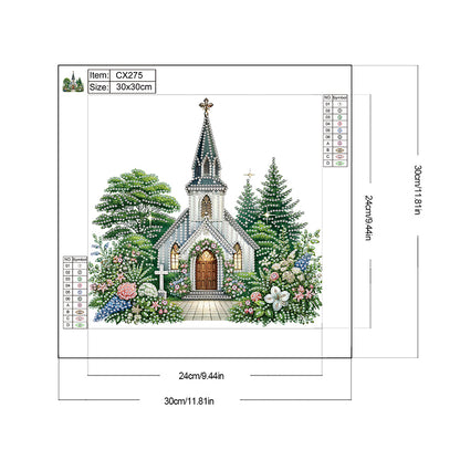 Diamond Painting - Partial Special Shaped - church (30*30CM)