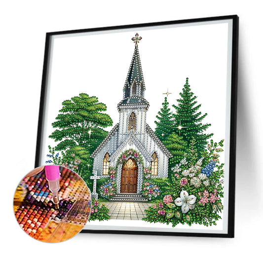 Diamond Painting - Partial Special Shaped - church (30*30CM)