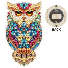 Load image into Gallery viewer, Wooden Cat Diamond Painting Bottle Opener Helper Rhinestones Bottle Opening Tool
