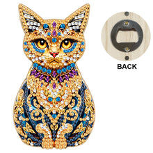 Load image into Gallery viewer, Wooden Cat Diamond Painting Bottle Opener Helper Rhinestones Bottle Opening Tool
