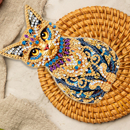 Wooden Cat Diamond Painting Bottle Opener Helper Rhinestones Bottle Opening Tool