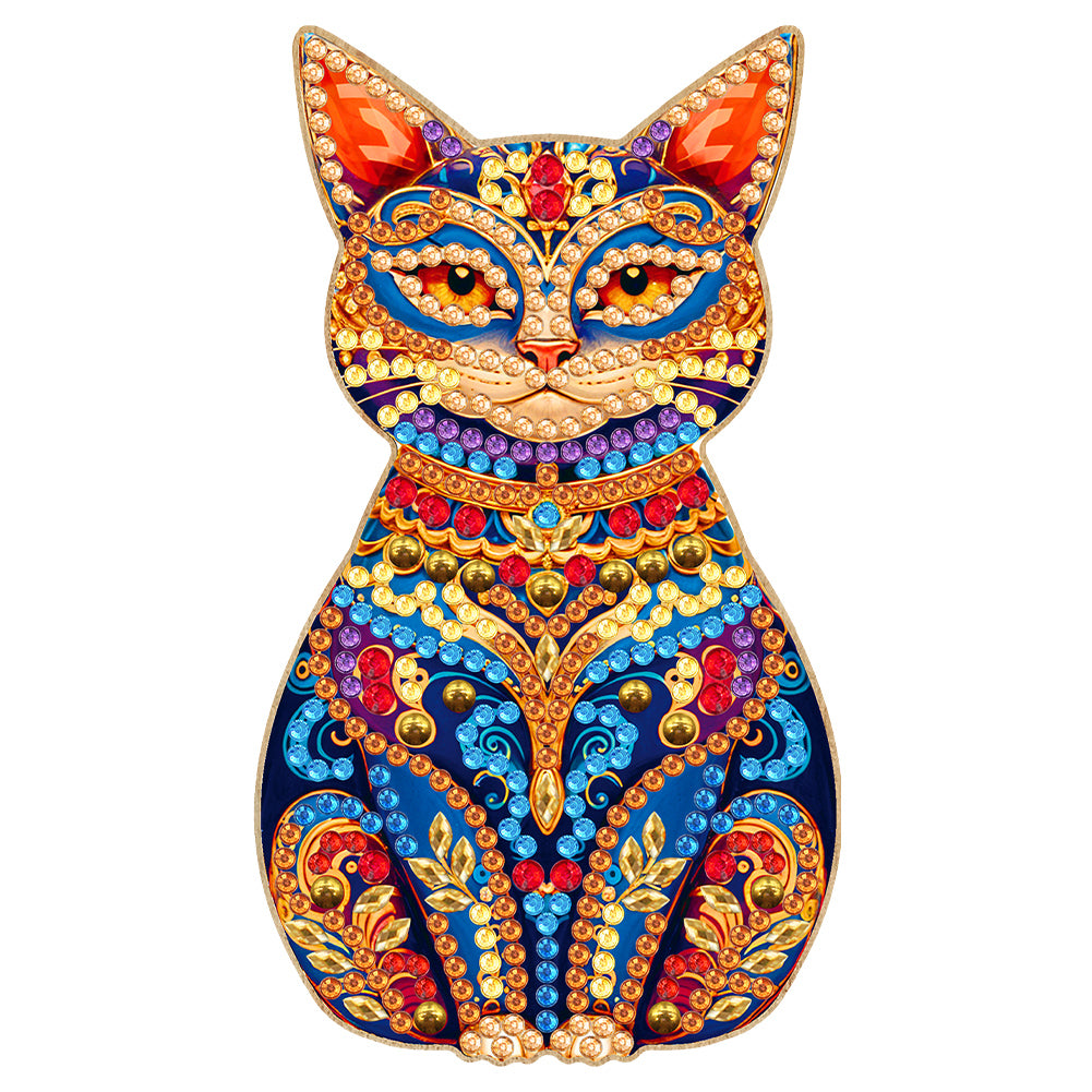 Wooden Cat Diamond Painting Bottle Opener Helper Rhinestones Bottle Opening Tool