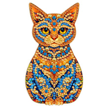 Load image into Gallery viewer, Wooden Cat Diamond Painting Bottle Opener Helper Rhinestones Bottle Opening Tool
