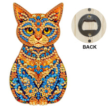 Load image into Gallery viewer, Wooden Cat Diamond Painting Bottle Opener Helper Rhinestones Bottle Opening Tool
