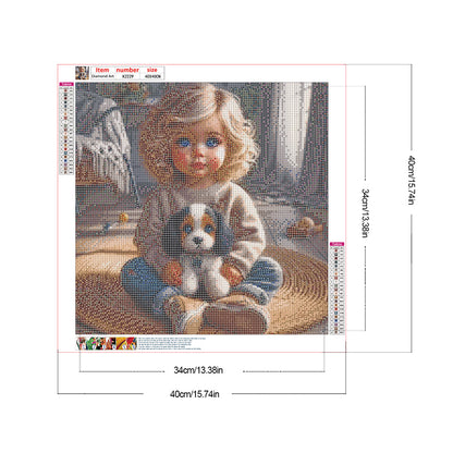 Diamond Painting - Full Round - Cute big-eyed girl (40*40CM)